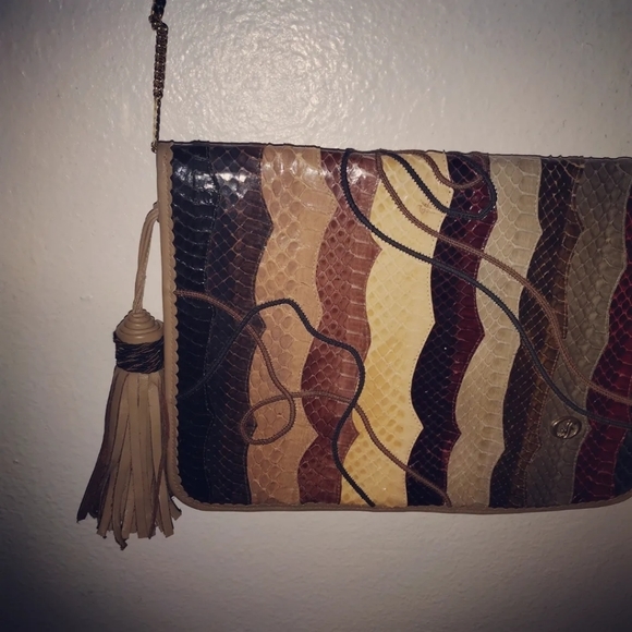 Vintage Carlo Fiori made in itay snake skin color chain crossbody - Picture 2 of 4